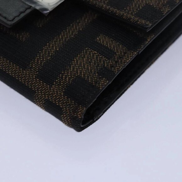 FENDI Zucca Canvas Wallet Black Brown Auth yk13705A - Picture 3 of 16